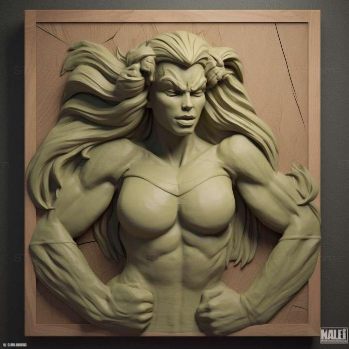 Characters (She Hulk 2, HERO_602) 3D models for cnc